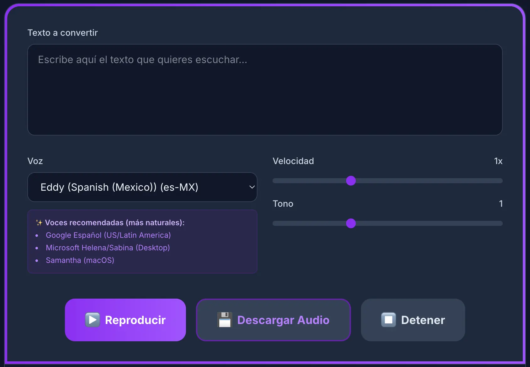 Texto a Voz - Text to Speech